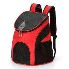 (Red, S) Zaino per animali domestici, design in rete traspirante, pieghevole, di grande capacità, ideale per viaggi all'aperto.