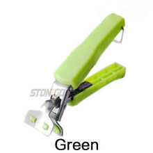 (green) Clip per ciotola, colore blu, verde e rosa, manico in plastica e acciaio inossidabile, 17 cm per una rimozione sicura