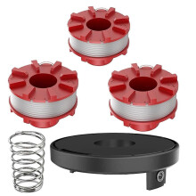 (Style 1) Grass Trimmer Spool and Cap Compatible with Einhell Trimmers, 8m 2.0mm White Round Line, Spring Included