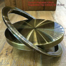 (20CM Bronze) Wbudowana, wyważona pokrywa kosza na śmieci z klapką, akcesorium do szafek kuchennych ze stali nierdzewnej, rozmiar M