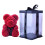 (red) Handmade Artificial Rose Bear 25cm Durable with Gift Box and Lamp 1