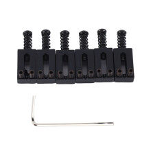 6 Stück E-Gitarren Brückensättel Schwarz
