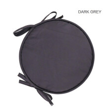 (Dark Grey, Diameter 30 cm) Almofada Redonda de 38 cm para Assento Compatível com Cadeiras de Restaurante, Jardim e Cozinha, 4 Tiras Ajustáveis