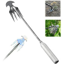 (Iron Handle, 50cm) Rikkakasvien kitkutyökalu, nelihampainen muotoilu ja taottu mangaaniteräsrakenne, kestävä puutarhakitti