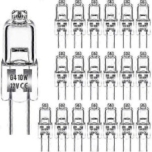 (10W, 20 pcs) Lâmpada Cápsula Halógena G4 10W 12V 2700K, Compatível com Exaustor e Iluminação de Armário, Dimmable, CRI >99