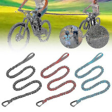 (Red) Corda da traino per bicicletta per bambini, portata 225 kg, con borsa per il trasporto, per pedalare in sicurezza.