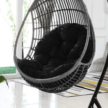 (Black, Size 120x80) Zitkussen voor hangstoel, geschikt voor de hangstoel. Ademend en comfortabel zitkussen met antislipbandjes.