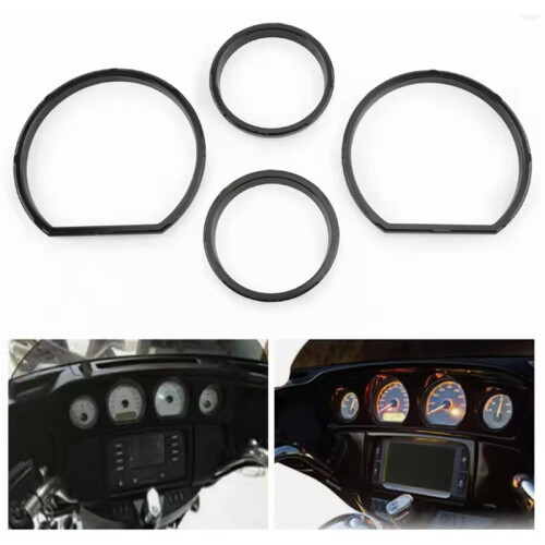 Motorcycle Instrument Board Bezel Kit Speedometer Trim Ring Inserts for  Electra Glide Road Glide Tri Glide 14- 1