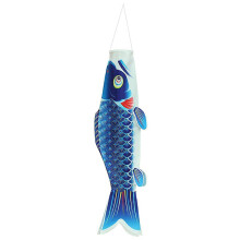 (Blue, 40cm) Japanilainen koikarppituulipussi 100x26,5 cm, auringonpitävä kangas, onnellisuuden symboli ulkotiloihin