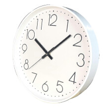(White) Relógio de Parede Redondo 25cm com Display Digital 3D, Movimento Quartzo Silencioso, para Casa e Escritório