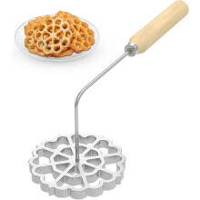 (2Pcs) Molde para Bunuelos de 12 cm com Cabo de Madeira Removível para Bolinhos Fritos Tradicionais