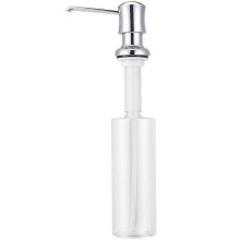 (Chrome) Soap Dispenser with Top-Fill Design, 500ml PE Bottle and ABS Pump, No Leak, Easy Installation for Kitchen Sink