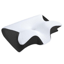 (Black) Ergonomisch nekkussen met verstelbare hoogte en zes ondersteuningszones voor een goede uitlijning van de wervelkolom.