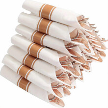 (Rose Golden) Set van 30 vorken, messen, lepels en servetten, wegwerpbestekset in goud voor evenementen en catering.