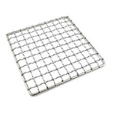 (Square single mesh) Grillrost aus Edelstahl mit gleichmäßiger Hitzeverteilung und Topfhalterung für Camping
