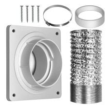 (Package 2) Droogervent Wandplaat met Twist Lock-aansluiting, Compatibel met Diverse Droogermodellen, ABS-flens