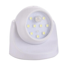 (White) Lâmpada de Sensor de Movimento com Rotação 360 para Interior e Exterior, Acionamento Automático, Alimentação por Pilhas
