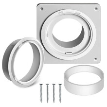 (Package 1) Droogervent Wandplaat met Twist Lock-aansluiting, Compatibel met Diverse Droogermodellen, ABS-flens