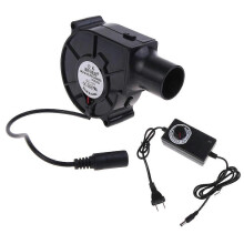 (US) Soprador de Ar Ajustável 12V para Churrasqueira a Carvão, Portátil para BBQ ao Ar Livre com Tomada UE