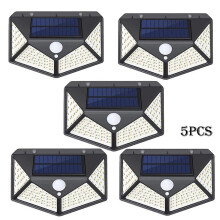 (5 piece) Luz Solar com Sensor de Movimento 100 LED IP65 para Jardim e Segurança