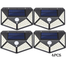 (4 piece) Luz Solar com Sensor de Movimento 100 LED IP65 para Jardim e Segurança