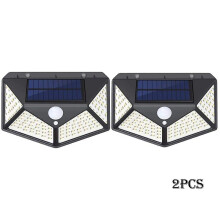 (2 piece) Luz Solar com Sensor de Movimento 100 LED IP65 para Jardim e Segurança