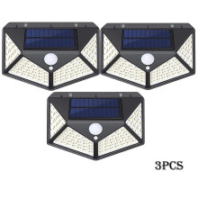 (3 piece) Luz Solar com Sensor de Movimento 100 LED IP65 para Jardim e Segurança