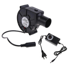 (EU) Soprador de Ar Ajustável 12V para Churrasqueira a Carvão, Portátil para BBQ ao Ar Livre com Tomada UE