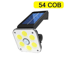 (54 COB) Luminária Solar de Parede com Sensor de Movimento 48 LED, IP65, 6000K, para Jardim e Exterior