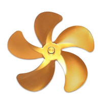 (gold) 5-Blade Replacement Fan Blade, 1-Piece Accessory for Wood Stove Fan, Max 662F