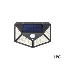 (1 piece) Luz Solar com Sensor de Movimento 100 LED IP65 para Jardim e Segurança