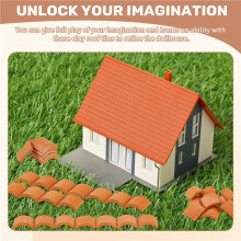 100 Pcs Roof Tiles Building Set Miniature Tiles Dollhouse Shingles Fake Tile Dollhouse Kitchen Garden Accessories
