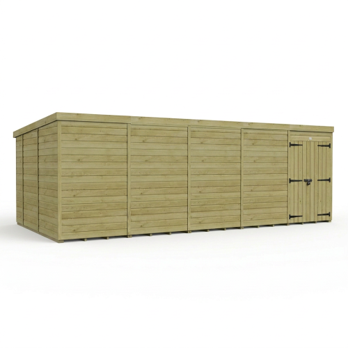20 x 9 Pent Shed Tanalised (Double Door, No Windows) 1