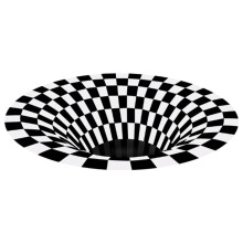 Schwarz-Weiß 3D Teppich rund