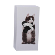 (cat) Caixa de Tecidos Vertical com Adesivo, Design Padrão Animal para Quarto