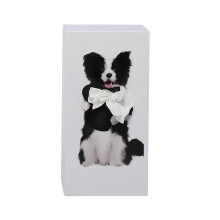 (dog) Caixa de Tecidos Vertical com Adesivo, Design Padrão Animal para Quarto