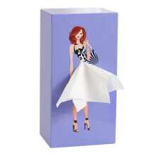 (Lavender) Porta Lenços de Design Camada Dupla com Saia Interativa para Mesa