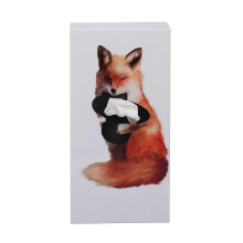 (fox) Caixa de Tecidos Vertical com Adesivo, Design Padrão Animal para Quarto