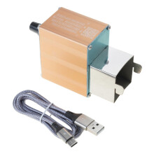 (Gold) Soprador de Ar para Churrasco com Alimentação USB, 10000rpm, 2 Velocidades, Alumínio, Portátil para Camping