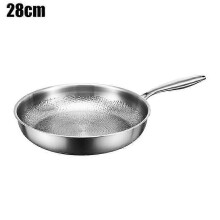 (28cm without cover) Titaaniteräksinen wokkipannu 26 cm lasikannella, naarmuuntumaton tarttumaton paistinpannu induktioliesitasolle