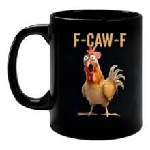 (Black) Kubek ceramiczny z wzorem koguta, nadający się do użytku w kuchence mikrofalowej i zmywarce, do użytku w domu lub biurze