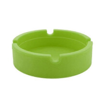 (Green) Cenicero redondo de silicona, resistente al calor hasta 230C, apto para lavavajillas, irrompible, varios colores, 21.1 cm de diámetro