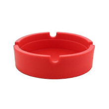 (Red) Cenicero redondo de silicona, resistente al calor hasta 230C, apto para lavavajillas, irrompible, varios colores, 21.1 cm de diámetro