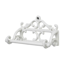 (White) Suporte de Papel Higiênico de Ferro Retrô, Design Vintage para Banheiro com Montagem na Parede