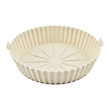 (White) Tappetino in silicone per friggitrici ad aria, riutilizzabile per mantenere pulito il cestello, diametro 18.5 cm