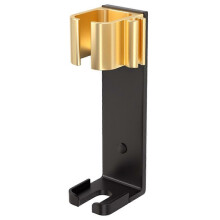 (Black gold) Soporte de pared para electrodomésticos capilares, organizador de aluminio espacial para baño y salón