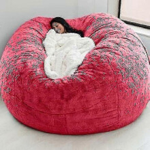 (red, 135 x 65cm) Sofá Saco Grande para Adultos e Crianças, Cobertura Lavável 135x65cm, Veludo Macio para Quarto e Sala