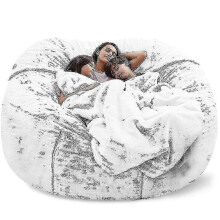 (snow light gray, 180x90cm) Sofá Saco Grande para Adultos e Crianças, Cobertura Lavável 135x65cm, Veludo Macio para Quarto e Sala