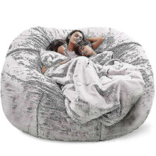 (snow coffee, 135 x 65cm) Sofá Saco Grande para Adultos e Crianças, Cobertura Lavável 135x65cm, Veludo Macio para Quarto e Sala