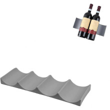(gray) Flaschenablage für Kühlschrankschrank, gewelltes Rillendesign mit Anti-Rutsch-Funktion, platzsparender Organizer für 10 Flaschen